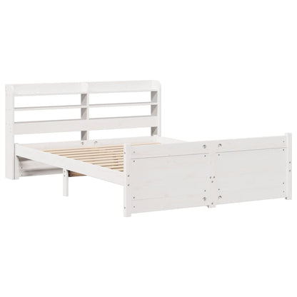Bedframe met hoofdeinde zonder matras 140x200 cm wit