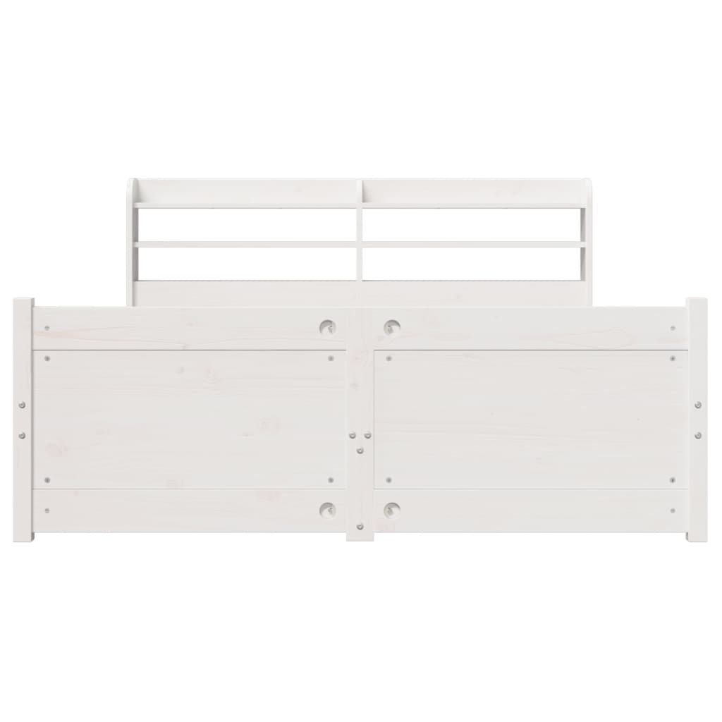 Bedframe met hoofdeinde zonder matras 140x200 cm wit