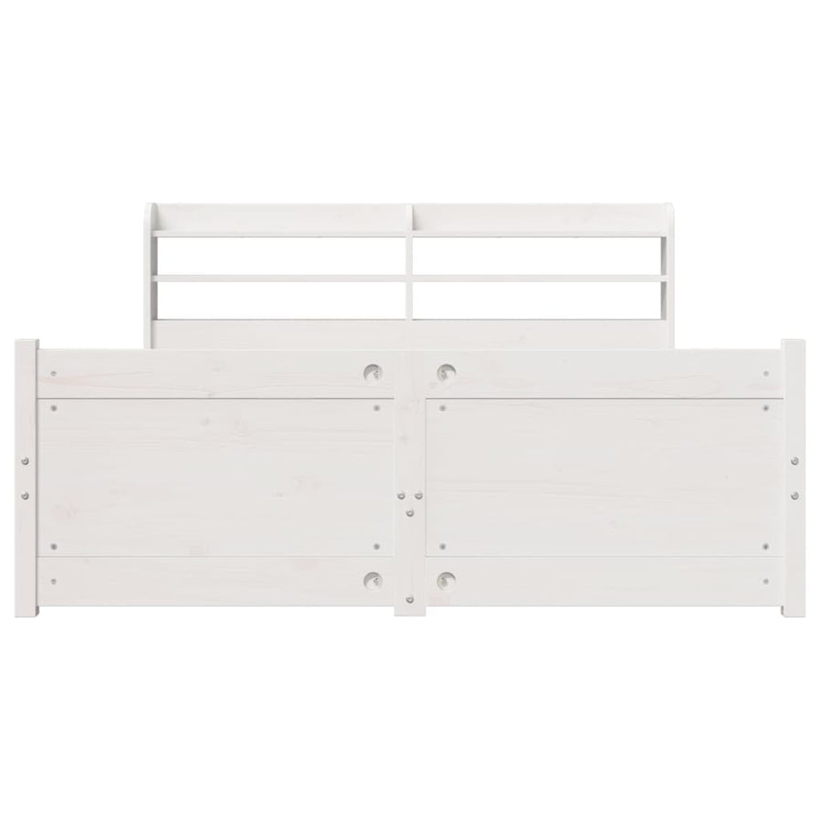 Bedframe met hoofdeinde zonder matras 140x200 cm wit