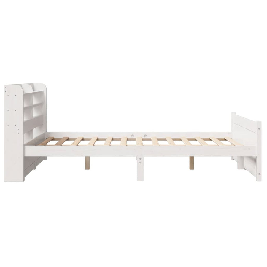 Bedframe met hoofdeinde zonder matras 140x200 cm wit
