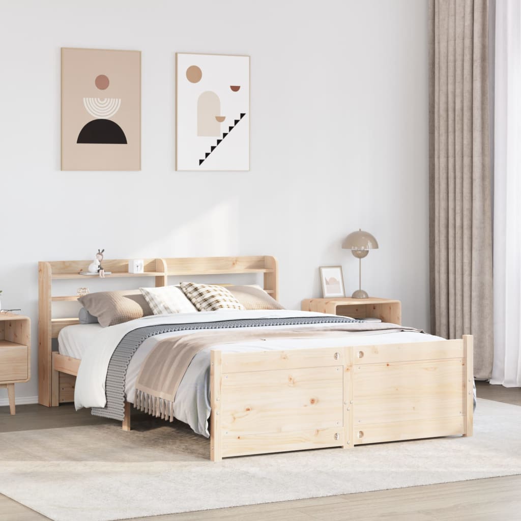 Bedframe Met Hoofdbord Massief Grenenhout 160X200 Cm