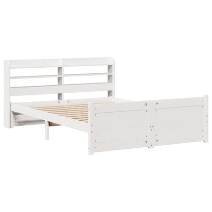 Bedframe met hoofdeinde zonder matras 160x200 cm wit