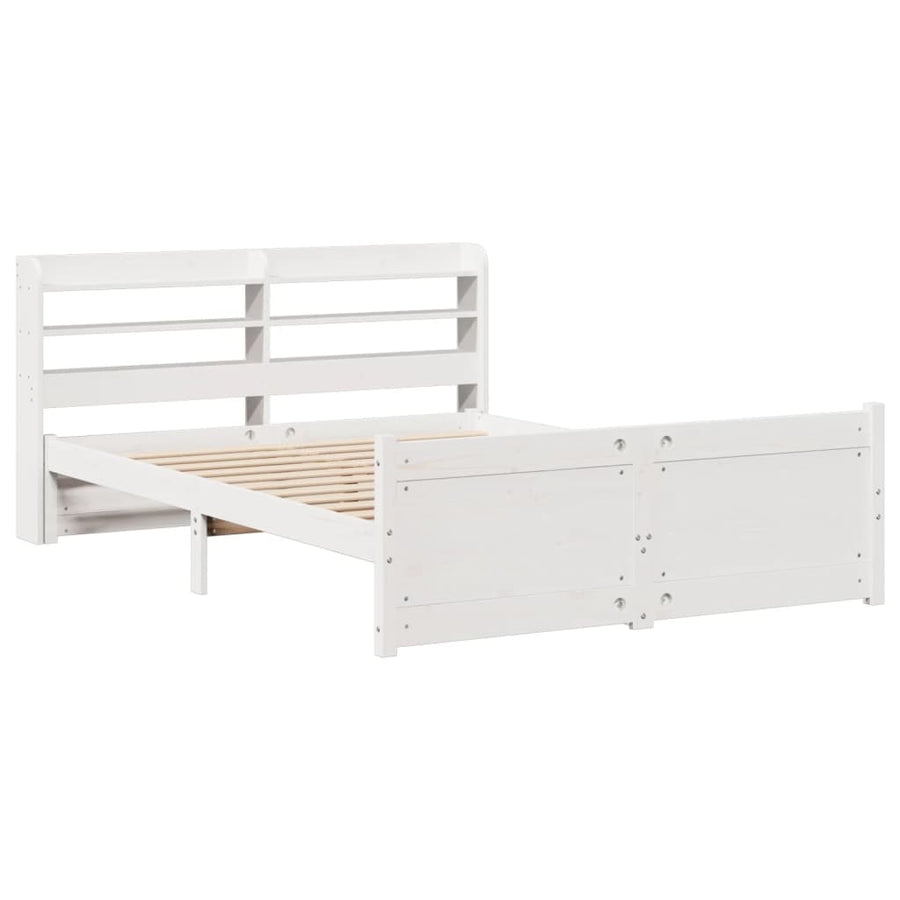 Bedframe met hoofdeinde zonder matras 160x200 cm wit