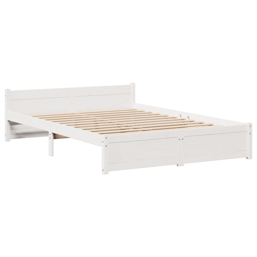 Bedframe met hoofdeinde zonder matras 160x200 cm wit