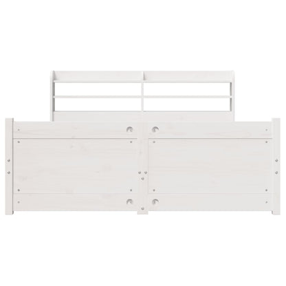 Bedframe met hoofdeinde zonder matras 160x200 cm wit