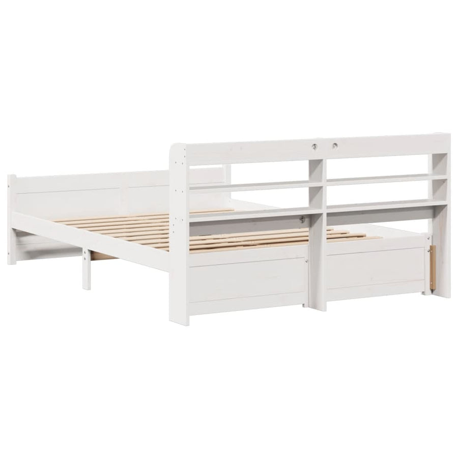 Bedframe met hoofdeinde zonder matras 160x200 cm wit