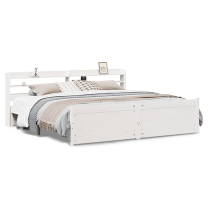 Bedframe met hoofdeinde zonder matras 180x200 cm wit