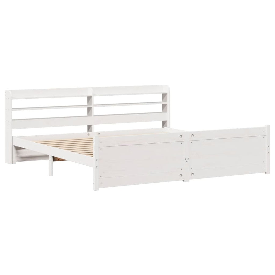 Bedframe met hoofdeinde zonder matras 180x200 cm wit