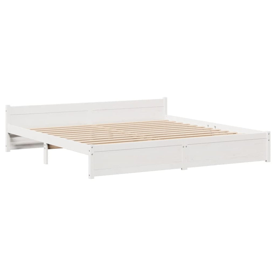Bedframe met hoofdeinde zonder matras 180x200 cm wit