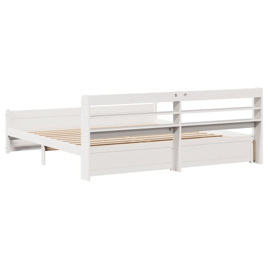 Bedframe met hoofdeinde zonder matras 180x200 cm wit
