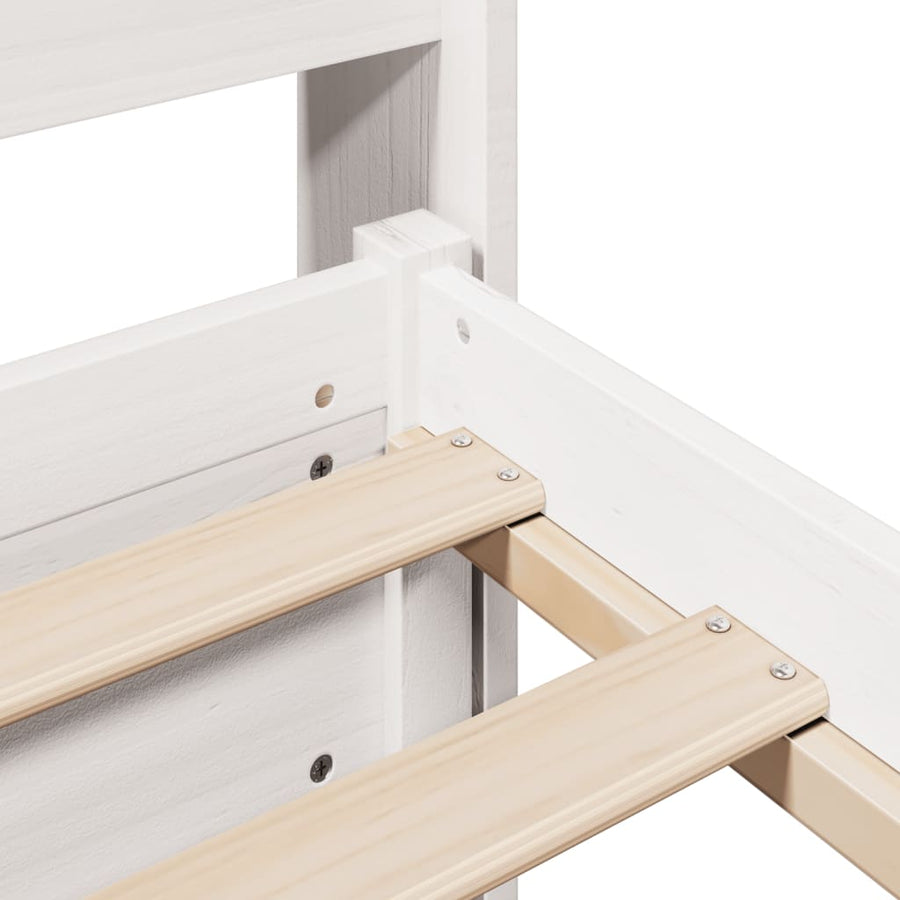 Bedframe met hoofdeinde zonder matras 180x200 cm wit