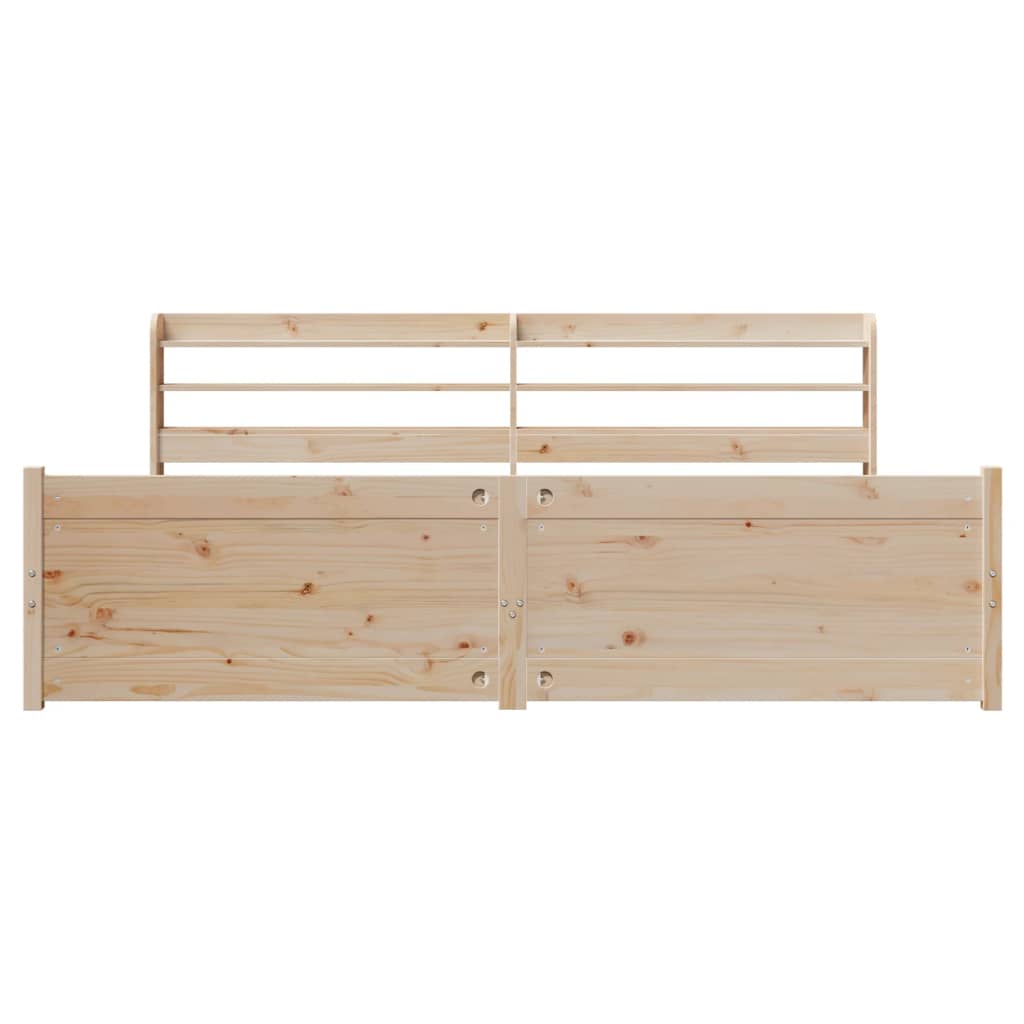 Bedframe Met Hoofdbord Massief Grenenhout 200 x 200 cm Bruin