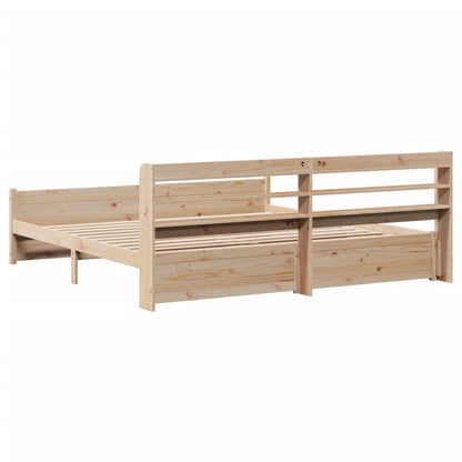 Bedframe Met Hoofdbord Massief Grenenhout 200 x 200 cm Bruin