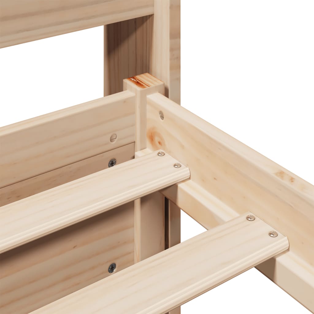 Bedframe Met Hoofdbord Massief Grenenhout 200 x 200 cm Bruin
