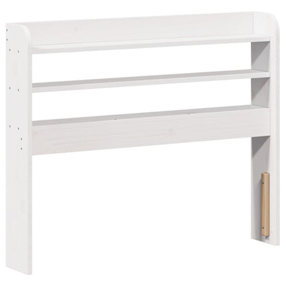 Bedframe met hoofdbord massief grenenhout wit 75x190 cm