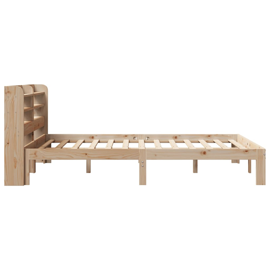 Bedframe Met Hoofdbord Massief Grenenhout 100 x 200 cm Naturel