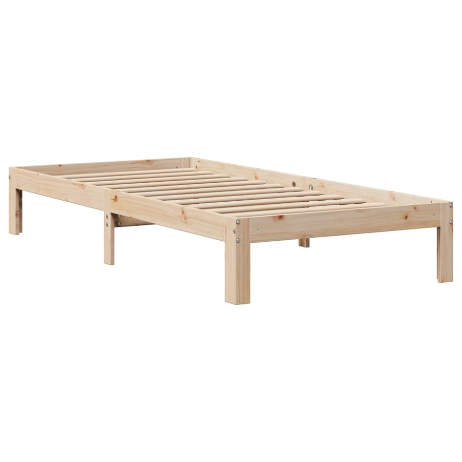 Bedframe Met Hoofdbord Massief Grenenhout 100 x 200 cm Naturel