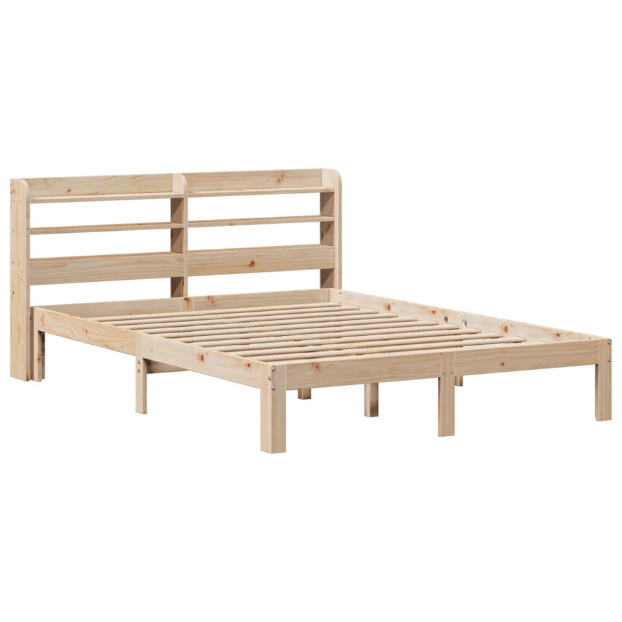 Bedframe met hoofdbord massief grenenhout 150x200 cm
