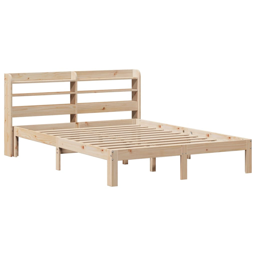 Bedframe met hoofdbord massief grenenhout 160x200 cm