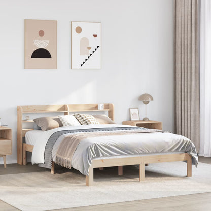 Bedframe met hoofdbord massief grenenhout 160x200 cm