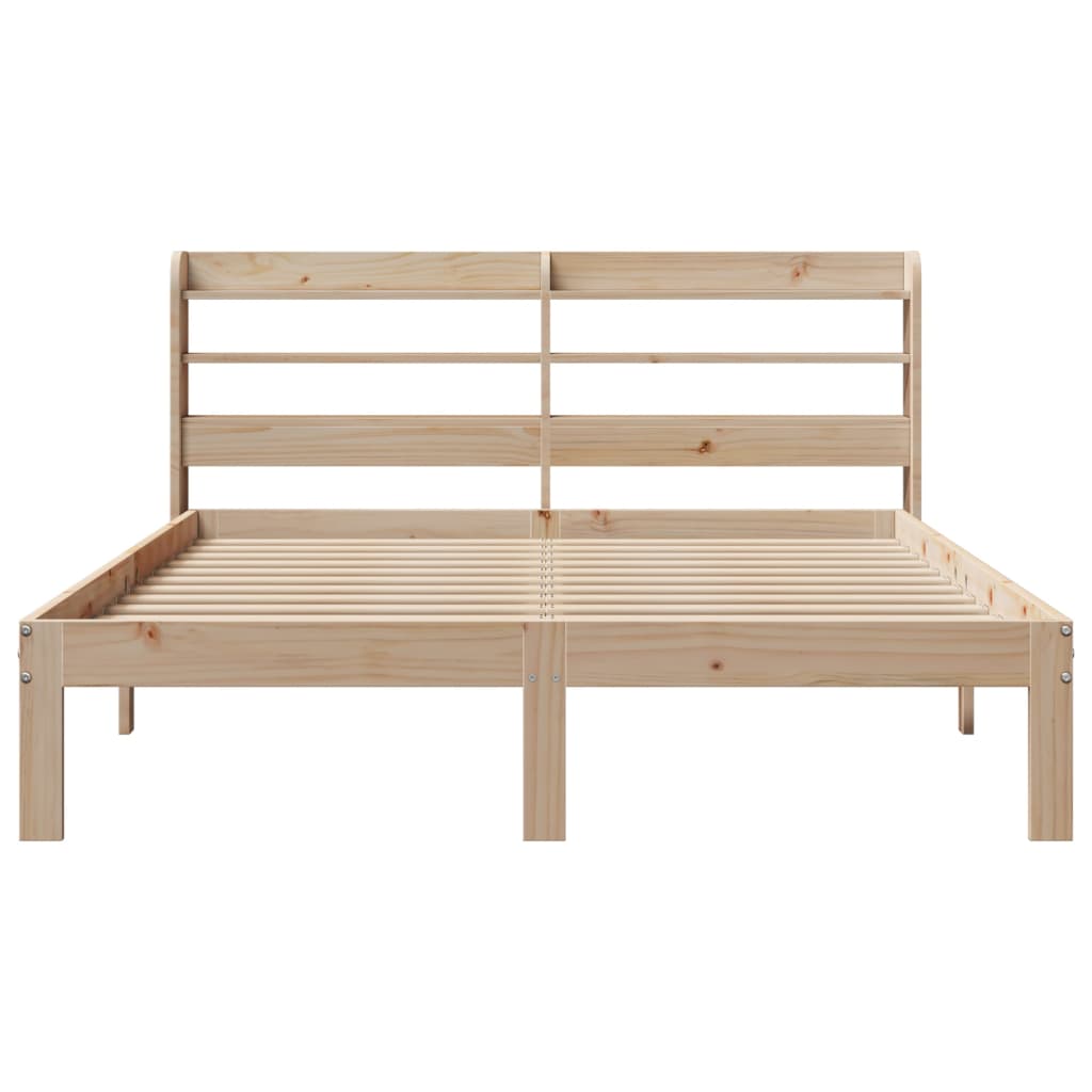 Bedframe met hoofdbord massief grenenhout 160x200 cm