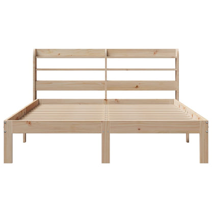 Bedframe met hoofdbord massief grenenhout 160x200 cm
