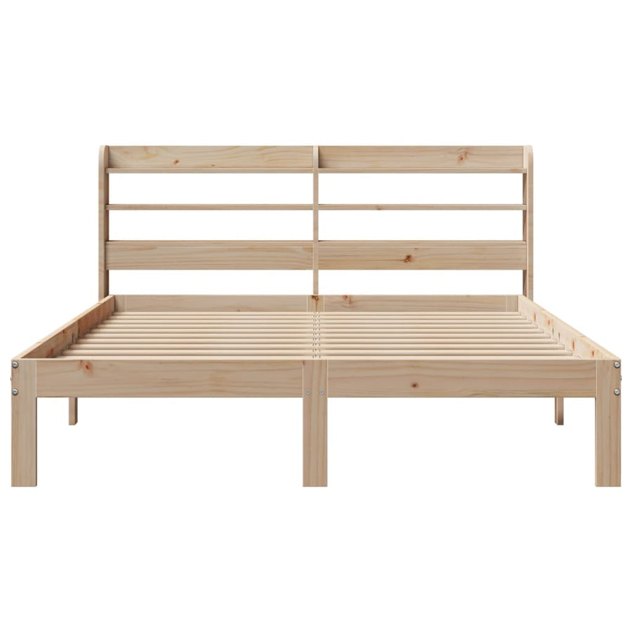 Bedframe met hoofdbord massief grenenhout 160x200 cm
