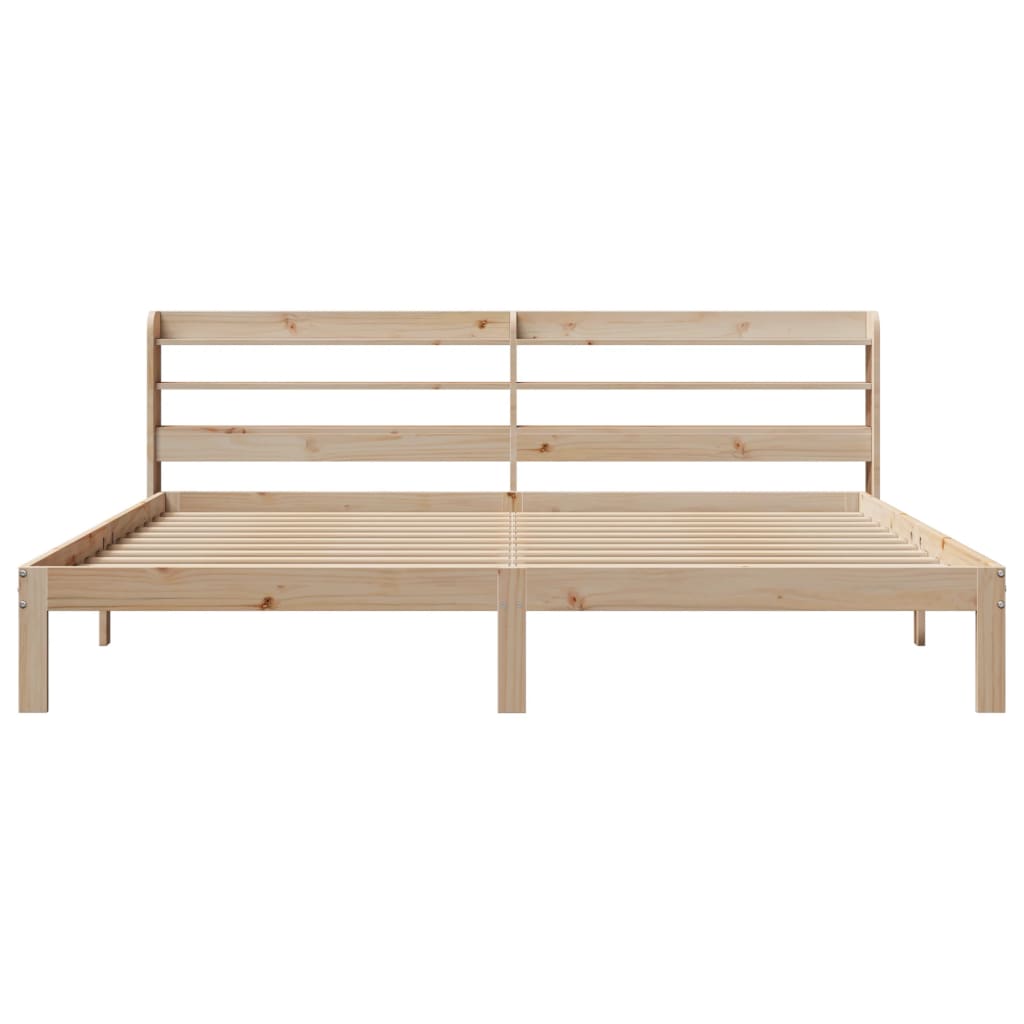 Bedframe met hoofdbord massief grenenhout 180x200 cm