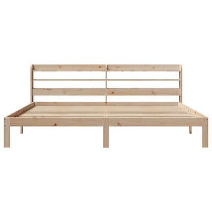 Bedframe Met Hoofdbord Massief Grenenhout 200 x 200 cm Naturel