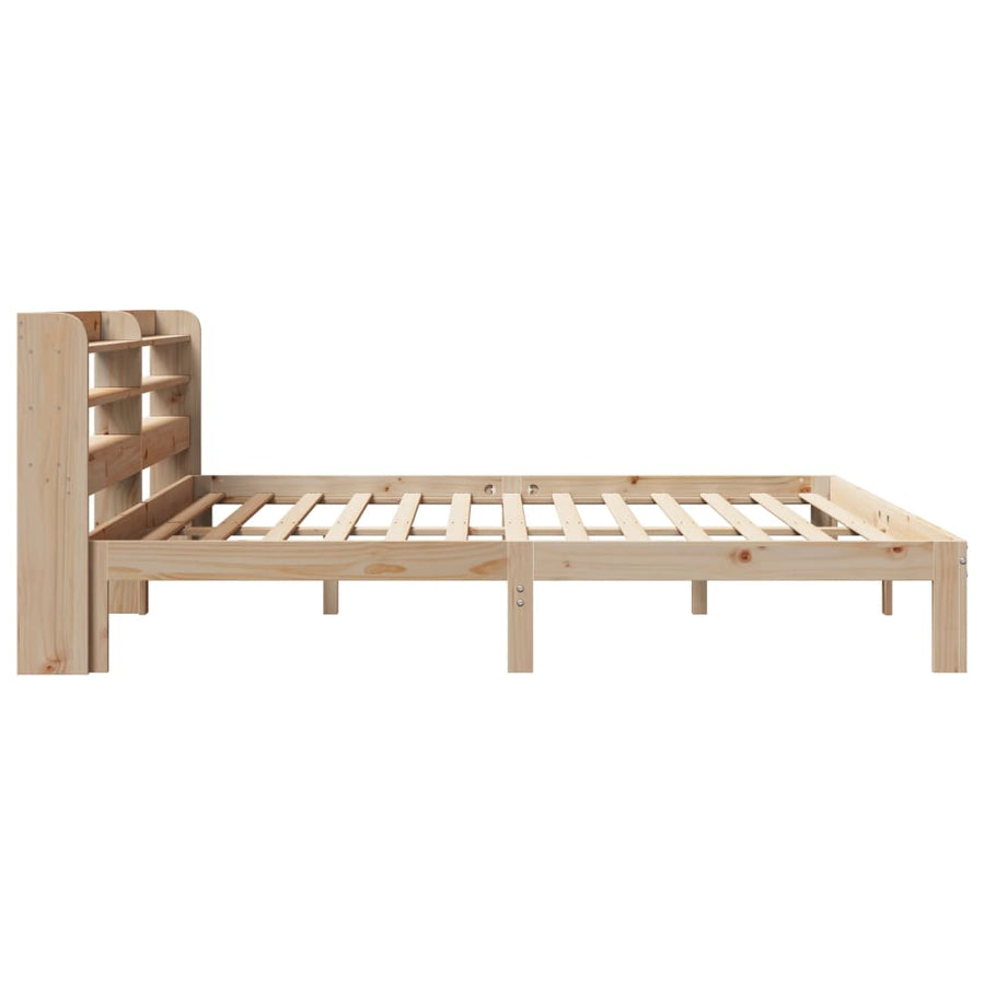 Bedframe Met Hoofdbord Massief Grenenhout 200 x 200 cm Naturel
