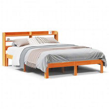 Bedframe zonder matras massief grenenhout wasbruin 120x190 cm