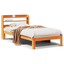 Bedframe zonder matras massief grenenhout wasbruin 100x200 cm