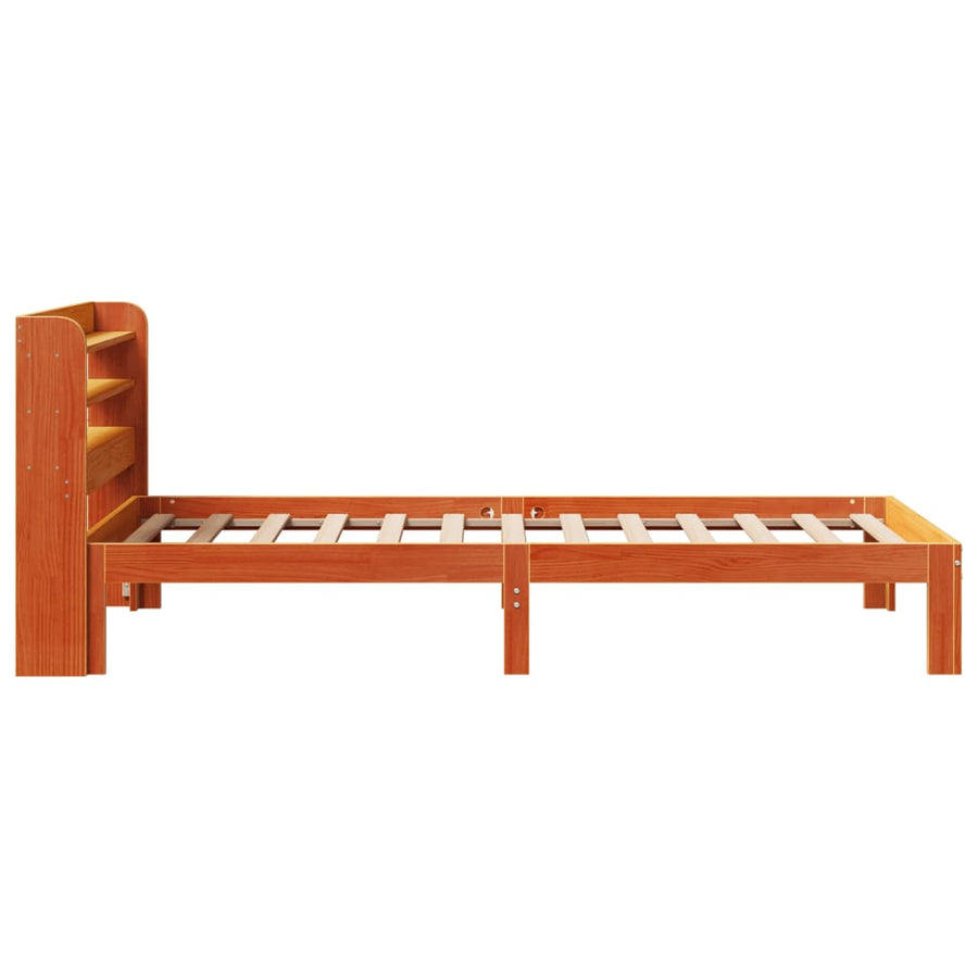 Bedframe zonder matras massief grenenhout wasbruin 100x200 cm