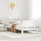 Bed frame with headboard solid pine white 75x190 cm