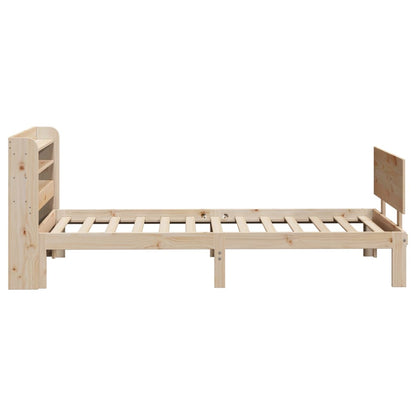 Bedframe met hoofdbord massief grenenhout 90x190 cm