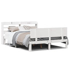 Solid pine wood bed frame with headboard white 120x190 cm