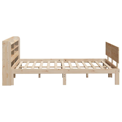 Bedframe met hoofdbord massief grenenhout 135x190 cm