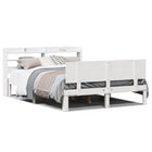Bedframe massief grenenhout wit 135x190 cm