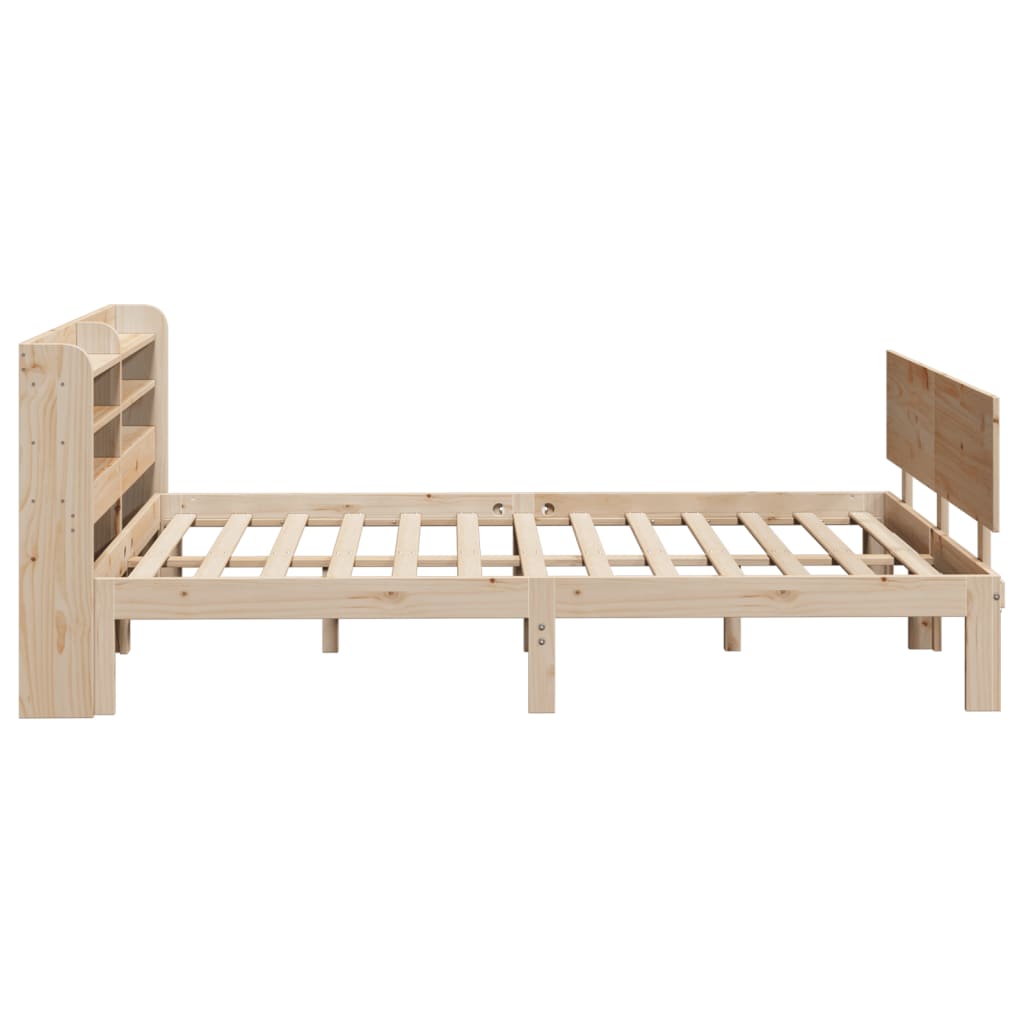 Bedframe met hoofdbord massief grenenhout 140x190 cm