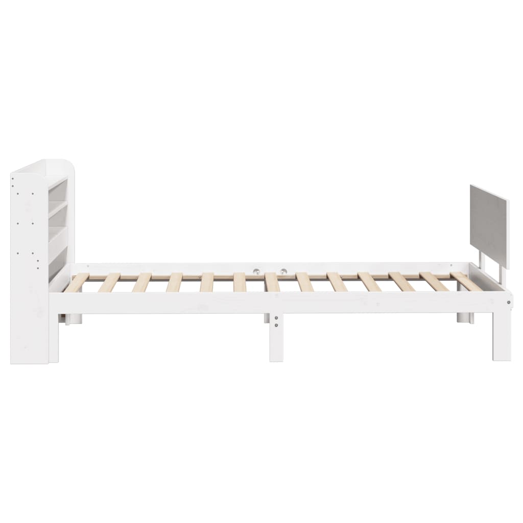 Bedframe met hoofdeinde 100x200 cm massief grenenhout wit