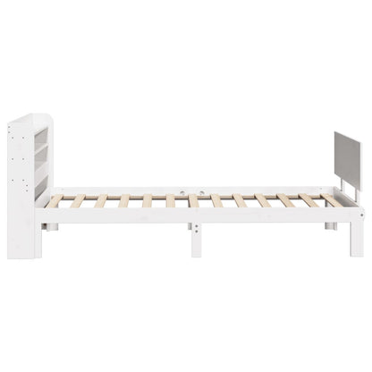 Bedframe met hoofdeinde 100x200 cm massief grenenhout wit