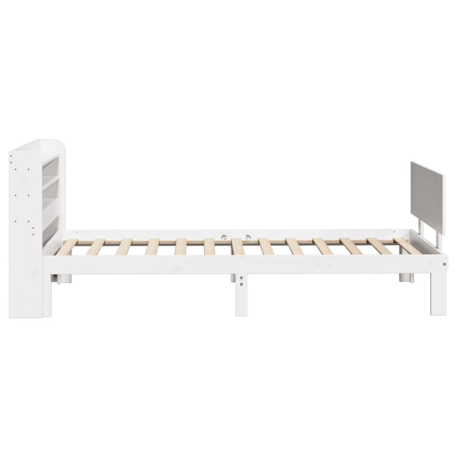 Bedframe met hoofdeinde 100x200 cm massief grenenhout wit
