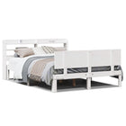 Bedframe 120x200 cm massief grenenhout wit met hoofdbord