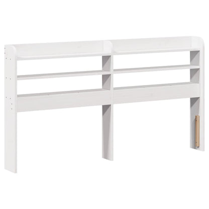 Bedframe met hoofdbord massief grenenhout wit 160x200 cm