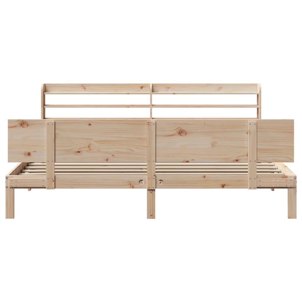 Bedframe met hoofdbord massief grenenhout 180x200 cm