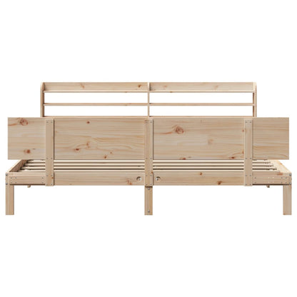 Bedframe met hoofdbord massief grenenhout 180x200 cm
