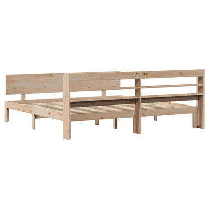 Bedframe met hoofdbord massief grenenhout 180x200 cm