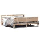 Bed frame with headboard solid pine wood 180x200 cm