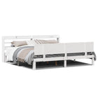 Bedframe 180x200 cm massief grenenhout wit