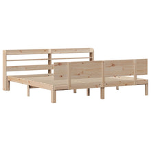 Bedframe met hoofdbord massief grenenhout 200x200 cm